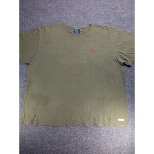 Polo Ralph Lauren Men's XXL T Shirt Olive Green Red Pony Logo (Stain / Hole)